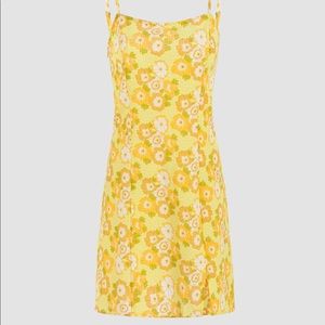 Yellow Blooming Floral Mini Dress